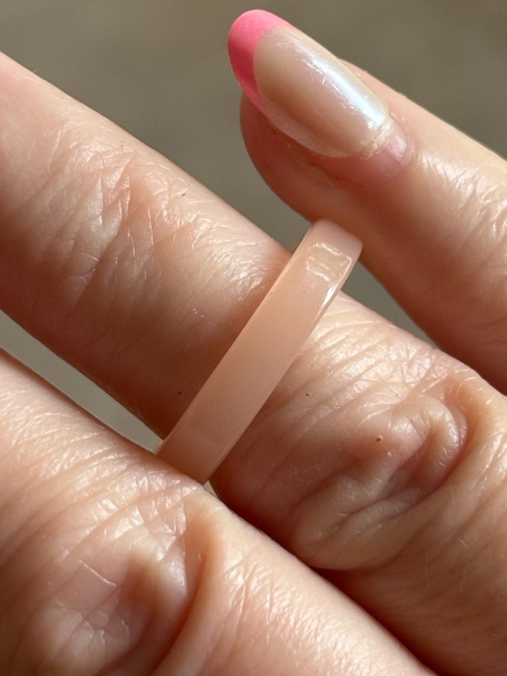 Minimal Nude Pink Resin Band Ring